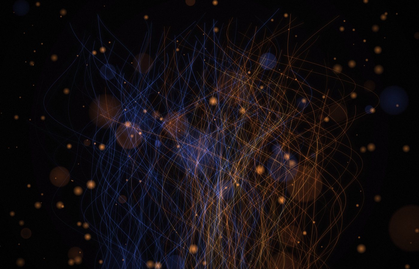 Fire and air – blue and orange flames intertwined